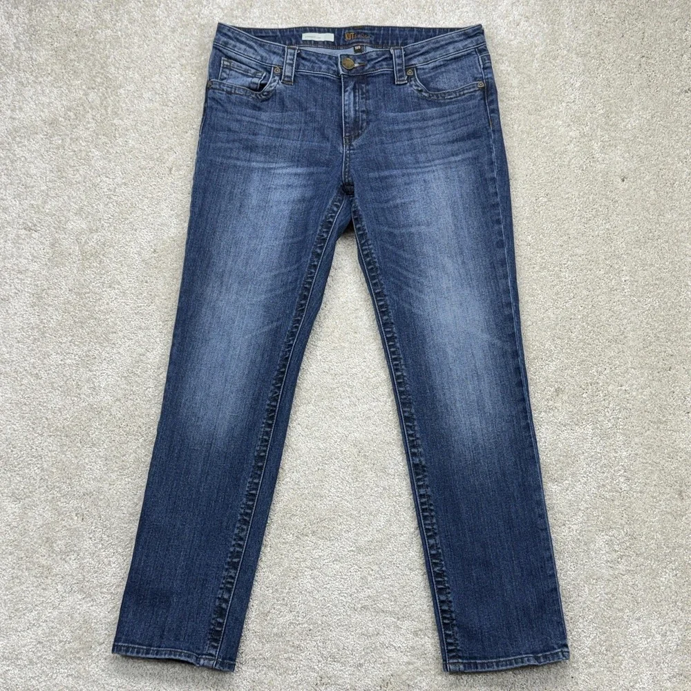KUT From The Kloth Straight Leg Jeans Womens 10S Blue‎ Mid Rise Stretch Denim